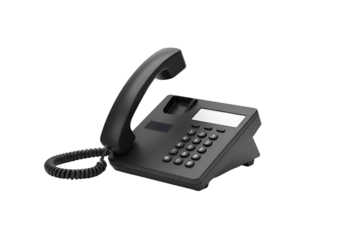 Professional Business Phone: VoIP System, Office Communication Device Isolated on Transparent Background