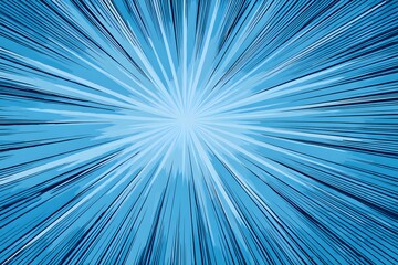 Obraz premium A blue background with rays of light, in the style of comic book style, illustration, simple shapes
