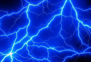 Electric blue energy streaks, abstract fractal lightning bolts, bolt, digital art
