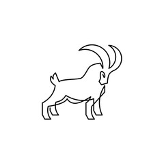 continuous monoline drawing of mountain goat