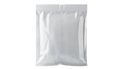 a white plastic bag with white label on white background