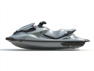 Naklejka premium Sleek Gray and Black Personal Watercraft on White Background
