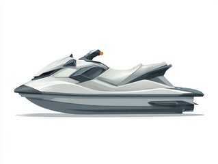 Naklejka premium Sleek Gray and White Personal Watercraft on White Background