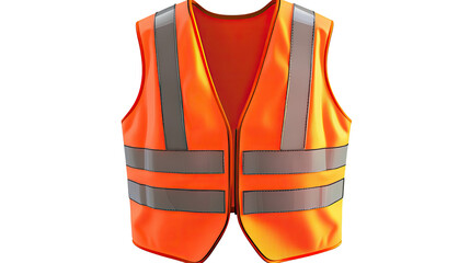 orange safety vest 3d rendering on white background