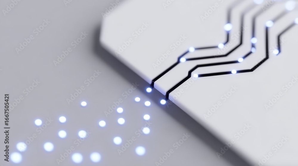Poster white mobile phone showcasing intricate circuitry design on display modern
