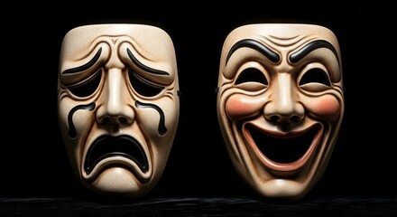 Comedy and Tragedy Theatrical Masks: Symbols of Joy and Sorrow
