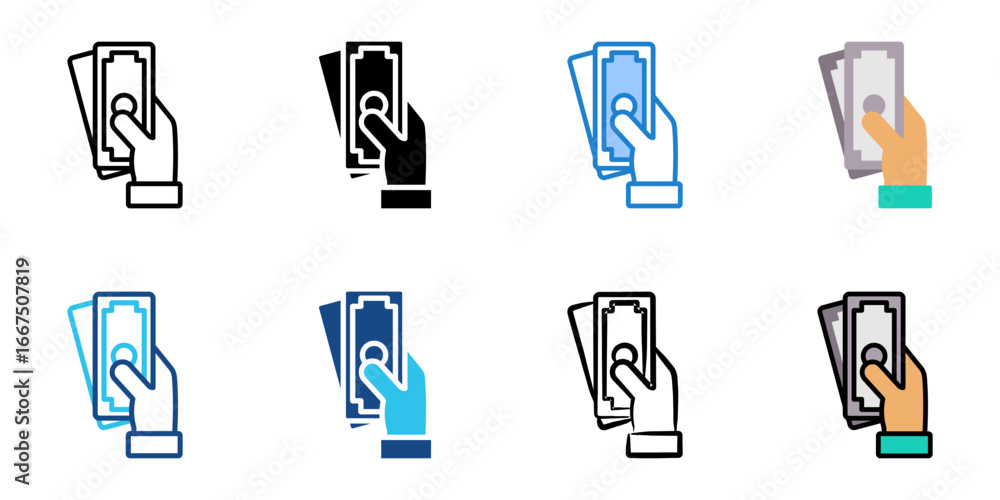 Poster pay icon set multiple style collection