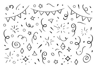 Vibrant birthday celebration confetti pattern design featuring a repeating festive motif in multiple colors