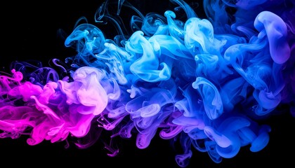 Colorful Ink Swirls in Dark Background (1)