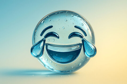 Pixelated laughing face emoji with tears of joy expressing extreme amusement and happiness