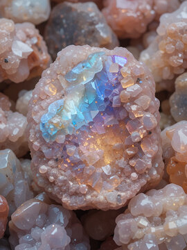 Sunstone (heliolite) colorful background