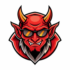 colorful illustration of a cartoon devil mascot, isolated on white background, suitable for logo, mascot, branding, game character, and etc