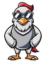 colorful illustration of a cartoon dove mascot, isolated on white background, suitable for logo, mascot, branding, game character, and etc