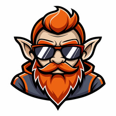 colorful illustration of a cartoon dwarf mascot, isolated on white background, suitable for logo, mascot, branding, game character, and etc