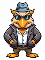 colorful illustration of a cartoon gander mascot, isolated on white background, suitable for logo, mascot, branding, game character, and etc
