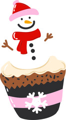Christmas Cupcakes Clipart Set | 24 Hand Drawn Holiday Dessert Illustrations | Cute Santa, Reindeer, Gingerbread, Candy, Festive Cupcake Graphics