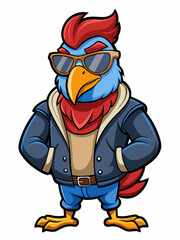 colorful illustration of a cartoon guinea fowl mascot, isolated on white background, suitable for logo, mascot, branding, game character, and etc