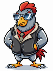 colorful illustration of a cartoon guinea fowl mascot, isolated on white background, suitable for logo, mascot, branding, game character, and etc