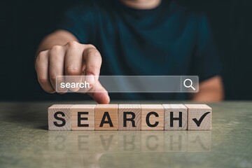 Conceptual illustration of digital search engine optimization and online information discovery