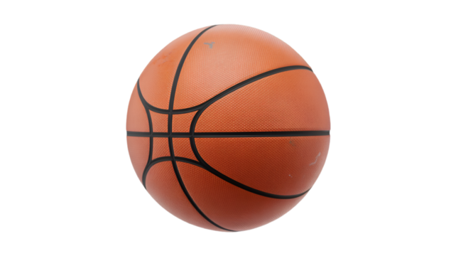 Orange basketball isolated on transparent background, perfect for sports themed designs