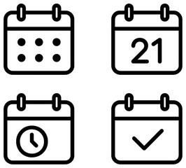 Modern calendar icons vector: simple and minimalist designs for efficient planning