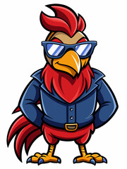 colorful illustration of a cartoon pheasant mascot, isolated on white background, suitable for logo, mascot, branding, game character, and etc