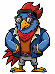 colorful illustration of a cartoon pheasant mascot, isolated on white background, suitable for logo, mascot, branding, game character, and etc