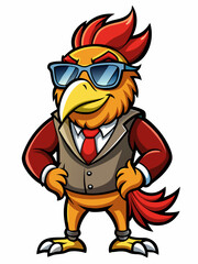 colorful illustration of a cartoon pheasant mascot, isolated on white background, suitable for logo, mascot, branding, game character, and etc