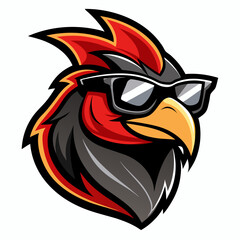 colorful illustration of a cartoon quail head mascot, isolated on white background, suitable for logo, mascot, branding, game character, and etc