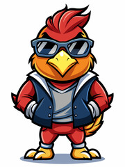 colorful illustration of a cartoon quail mascot, isolated on white background, suitable for logo, mascot, branding, game character, and etc