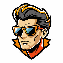 colorful illustration of a cartoon rock and roll man mascot , isolated on white background, suitable for logo, mascot, branding, game character, and etc