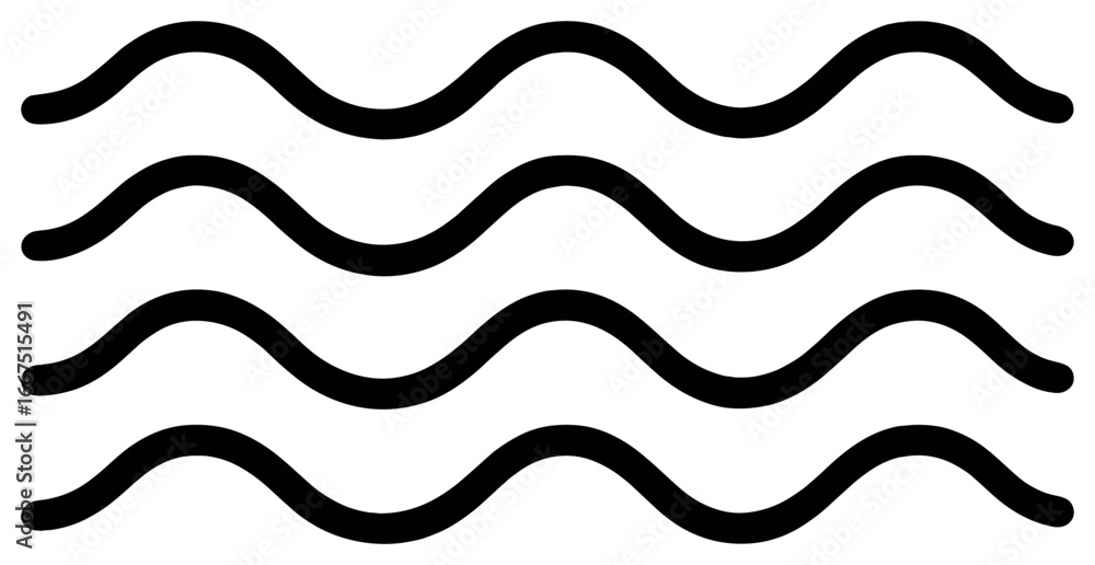 Aufkleber abstract wavy line art vector - modern minimalist wave pattern for design concepts