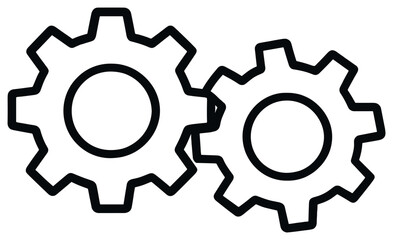 Teamwork concept vector: gears icon symbolizing collaboration, partnership, unity