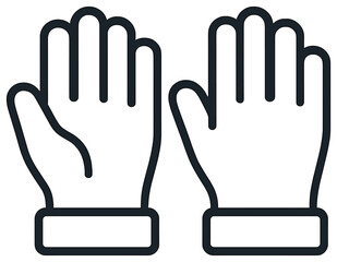 Minimalist work gloves icon vector | simple protective gear | hand safety symbol
