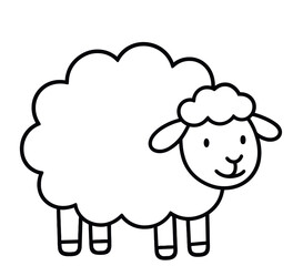 Whimsical cartoon sheep design | cute animal character, simple lamb art for kids and crafts