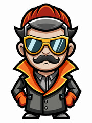 colorful illustration of a cartoon welder man mascot , isolated on white background, suitable for logo, mascot, branding, game character, and etc