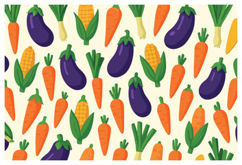 Whimsical vegetable pattern vector &ndash; playful vegetable design for food and culinary themes