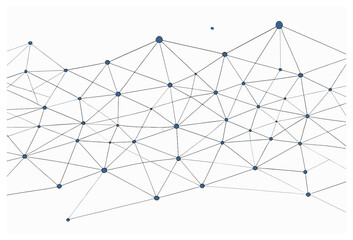 Global digital network vector: connecting dots and lines, abstract technology concept