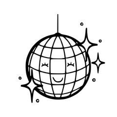 smiling disco ball icon