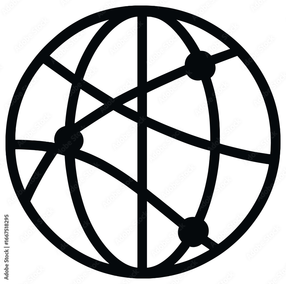 Poster global connectivity vector: simplified network symbol for communication and technology design