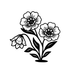 black and white flower tattoo design