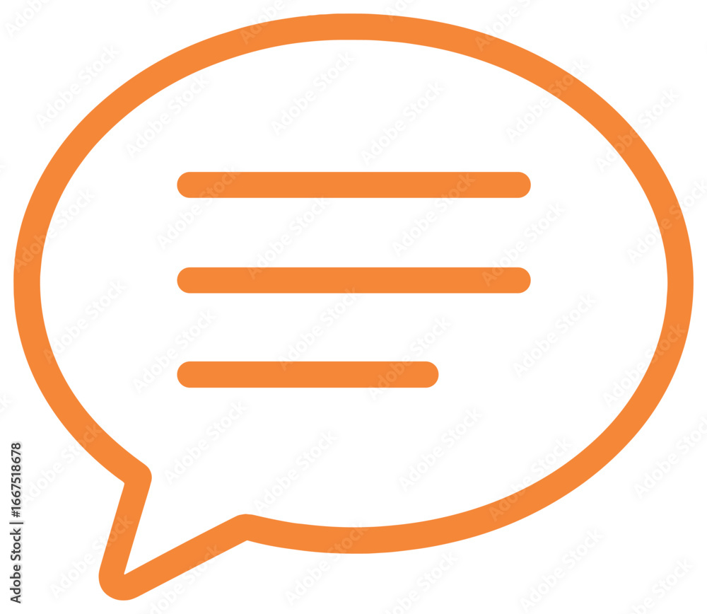 Poster orange dialogue bubble vector - creative communication icon for messaging and chatting themes