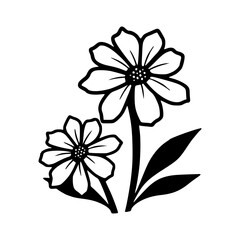 black and white flower tattoo design