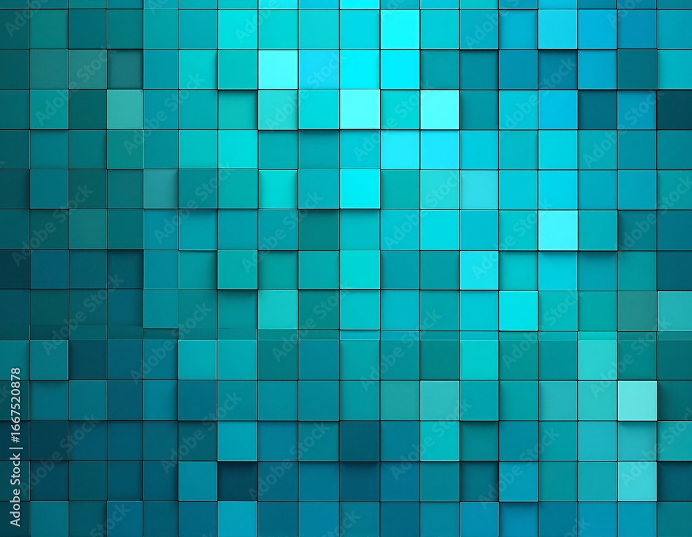 Poster a vibrant blue wallpaper featuring a modern geometric pattern of alternating squares and rectangles,