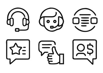 Comprehensive customer support and feedback icon collection for enhanced user interaction and service improvement