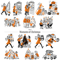 Illustration of Merry Christmas Moments