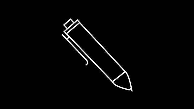 Animation of writing pencil icon. 3 variants of drawing with a pencil. Pencil draws a line, which then disappears. Alpha channel. Notes, reminders.
