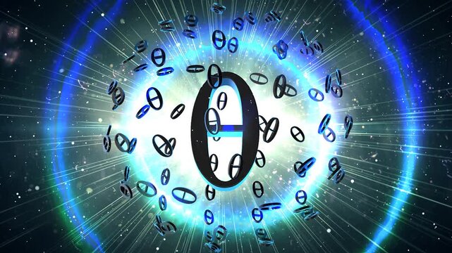 Theta wave frequency symbol animation