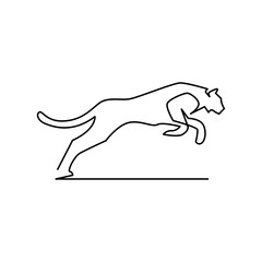 continuous monoline drawing of jumping cat