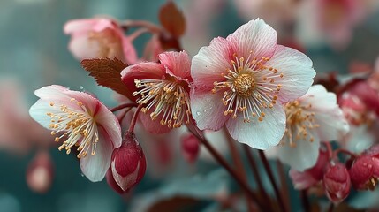 Pink and white flowers in soft focus